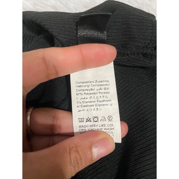 Shein Elegant Black Wrap Top Size L - Picture 6 of 7